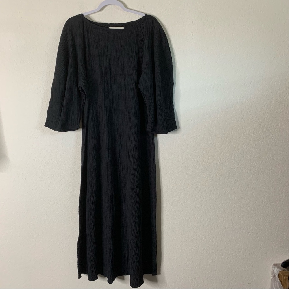 Mara Hoffman Cecilia Puff-Sleeve Organic Cotton Midi Dress black 2X - Picture 2 of 7